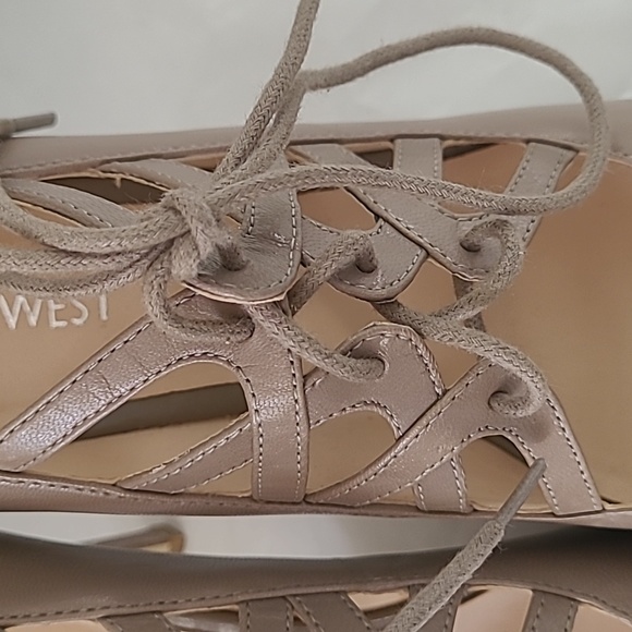 Nine West Sasafraso Woman's Heel | Beige | 7.5 M | Lace Up - Picture 5 of 9